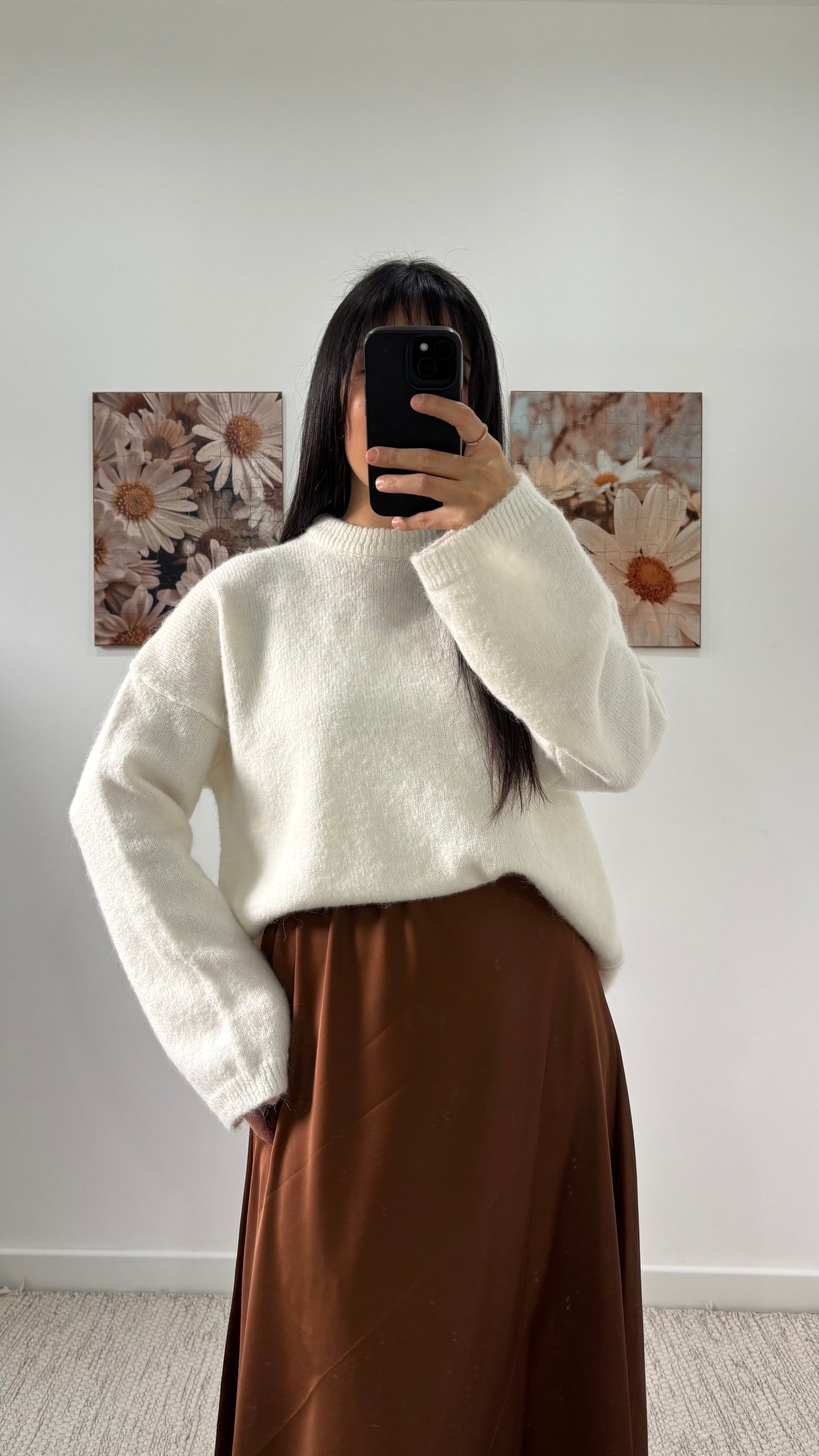 Pull maille blanc