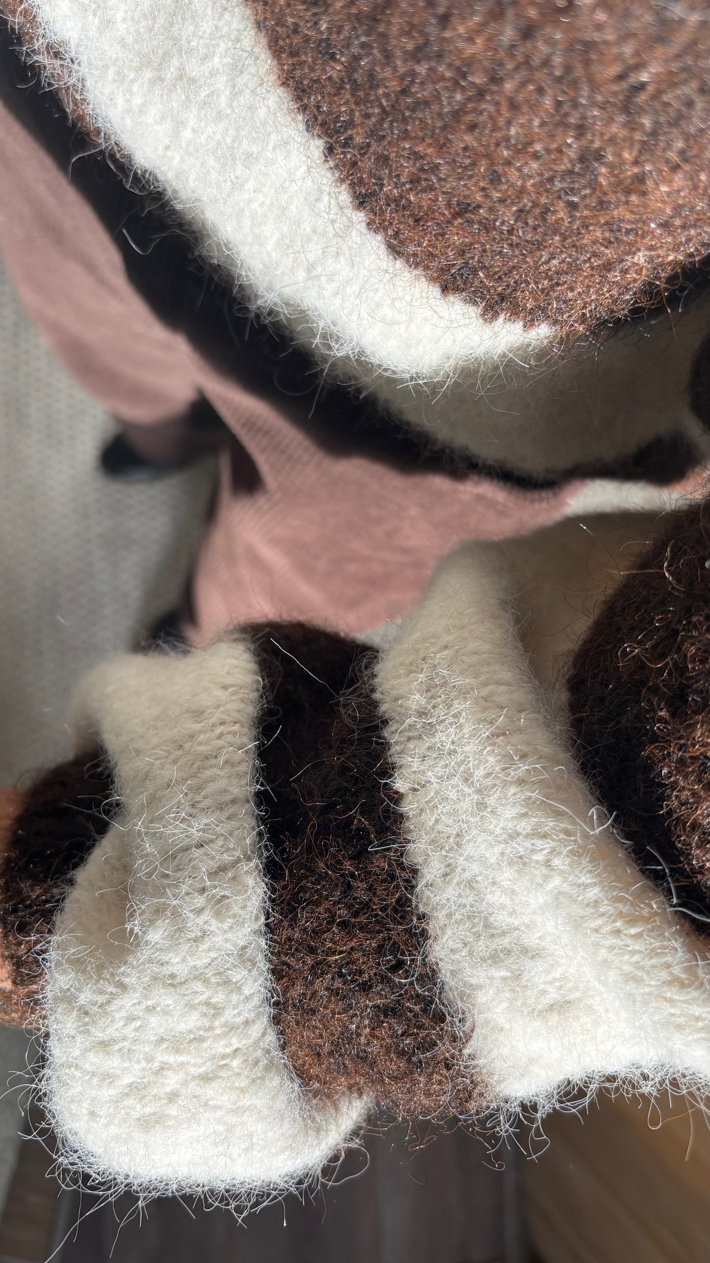 Pull rayé - chocolat