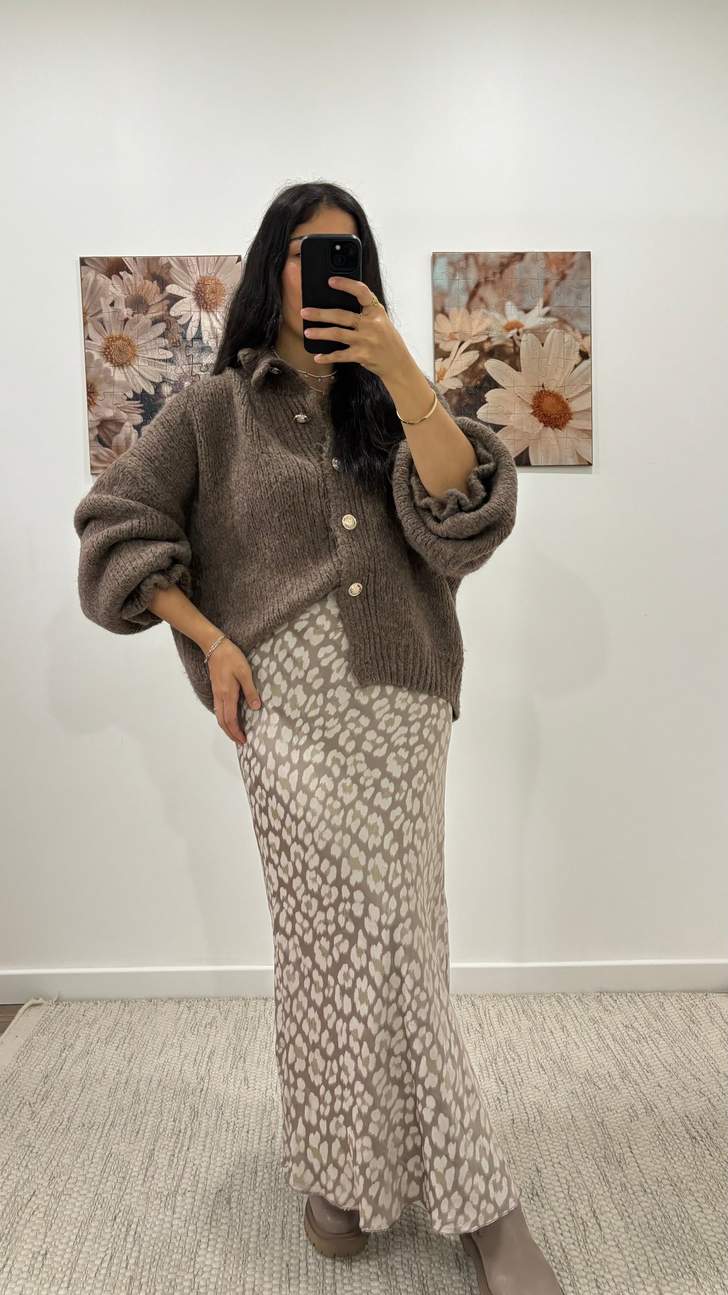 Pull Cardigan marron