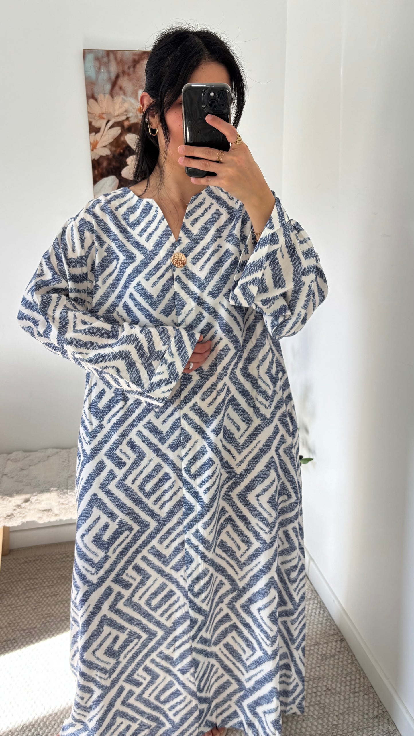Robe motif bleu