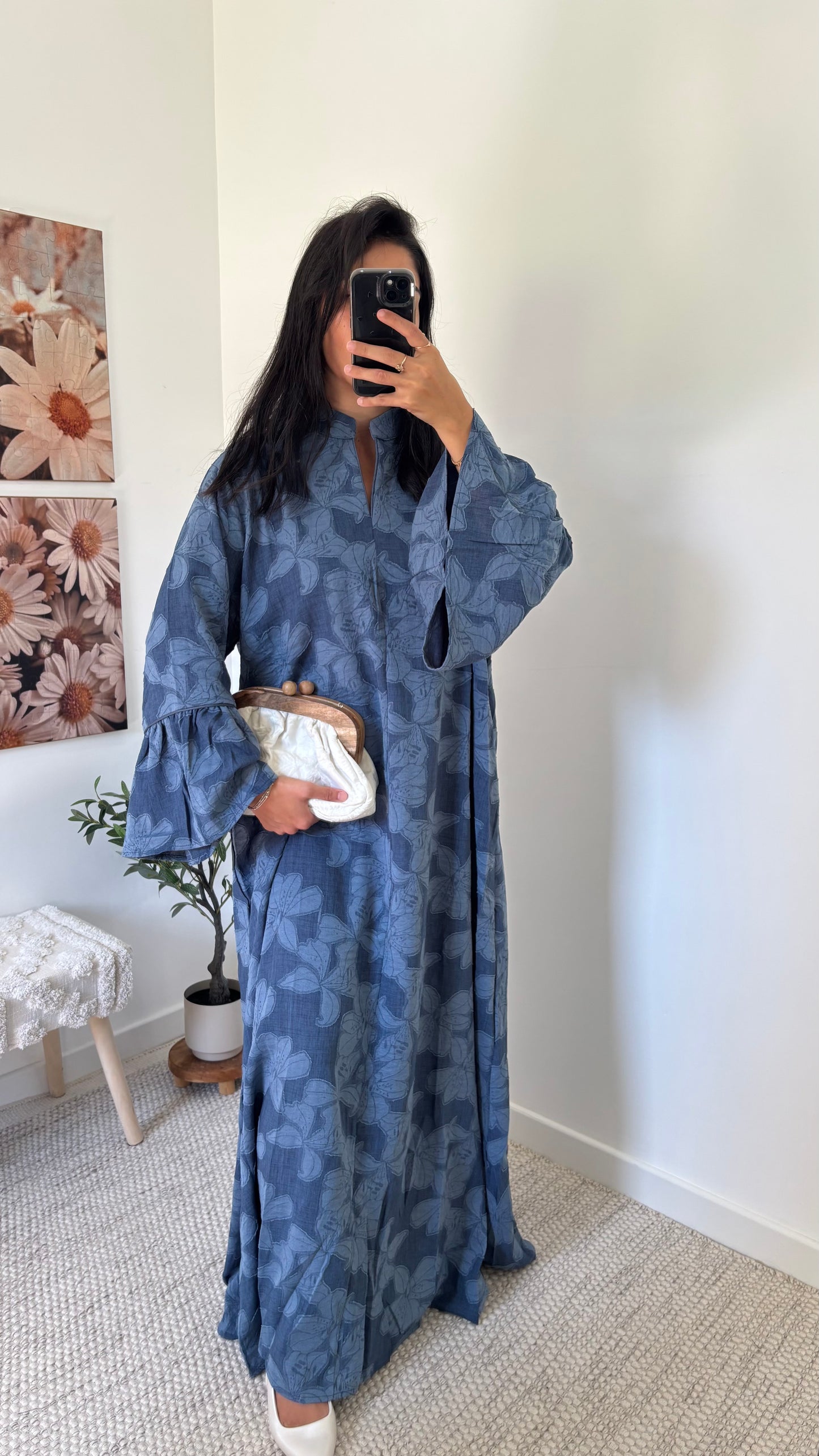 Robe fleurie - Bleu