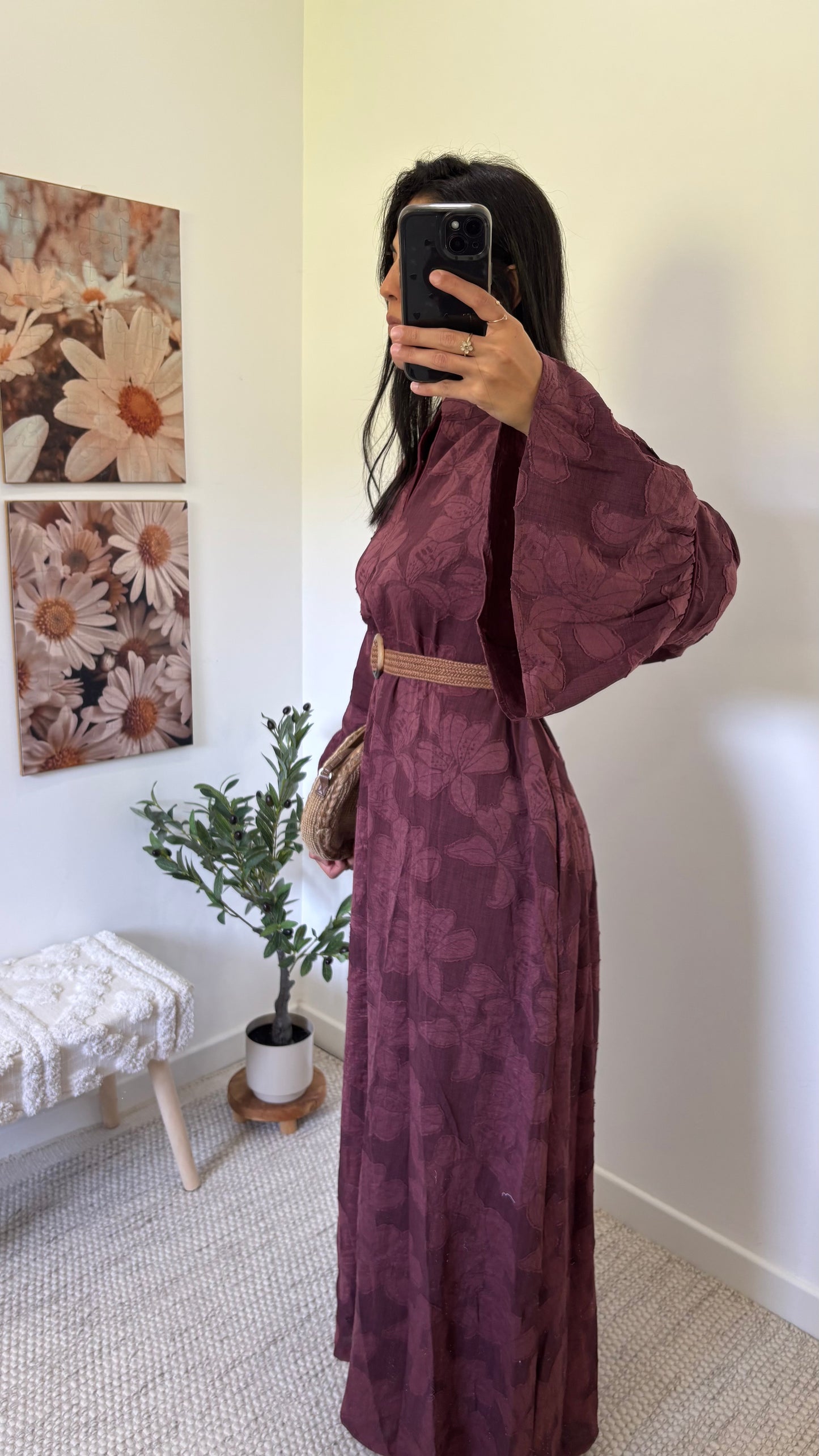 Robe fleurie - Prune