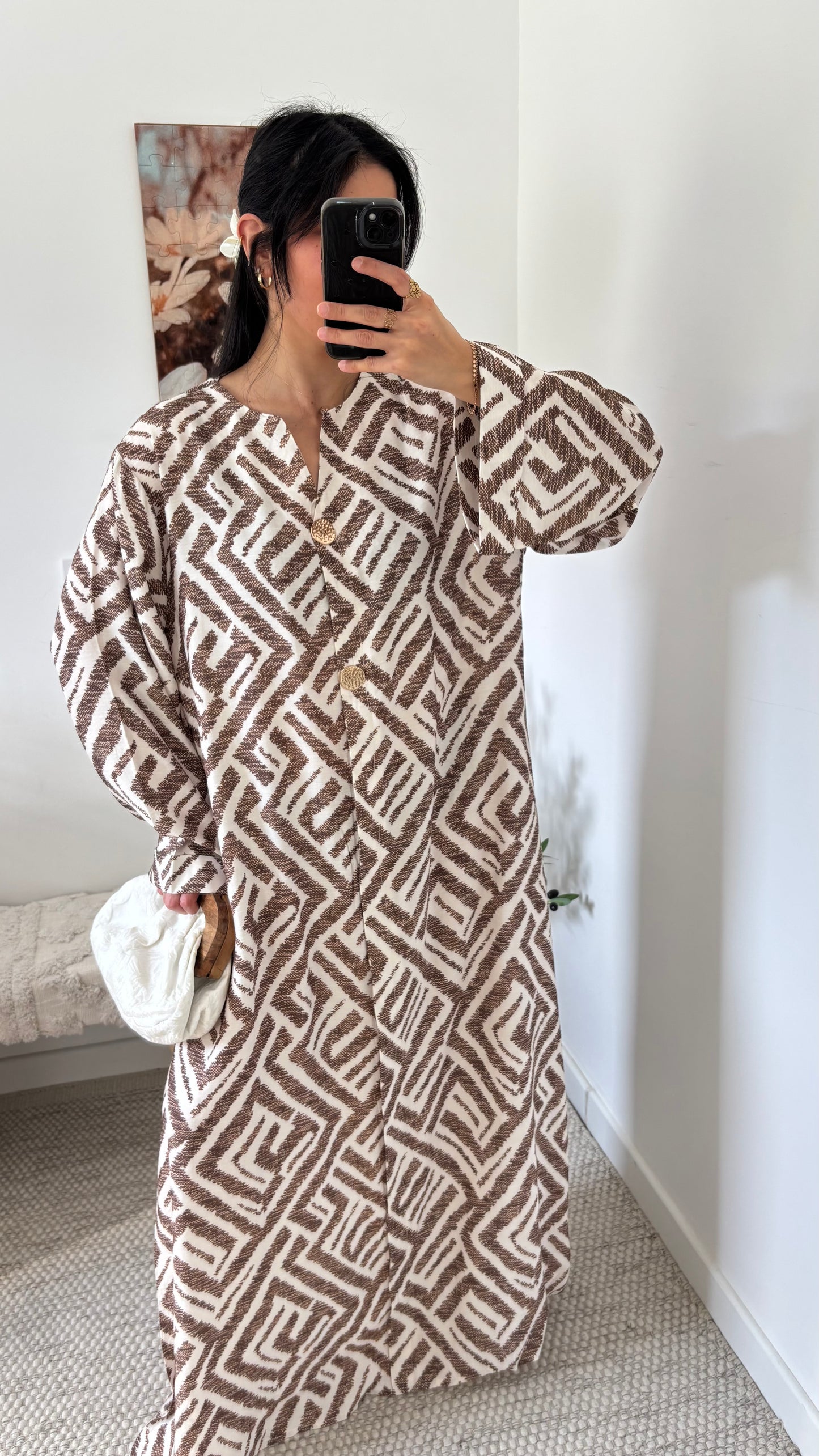Robe motif marron