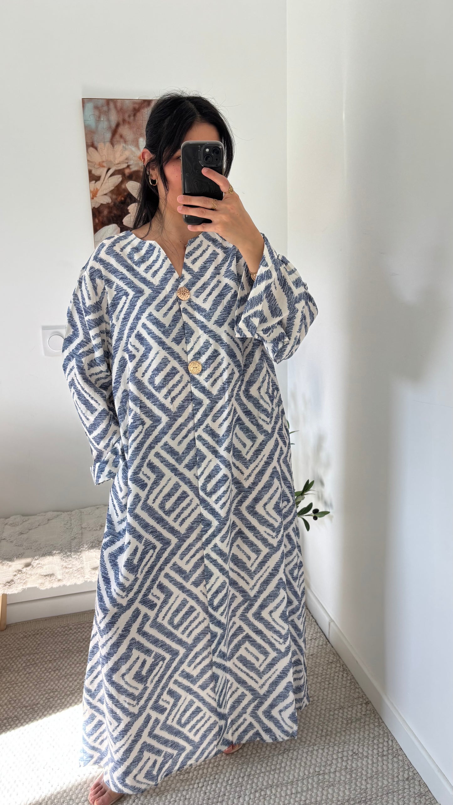 Robe motif bleu