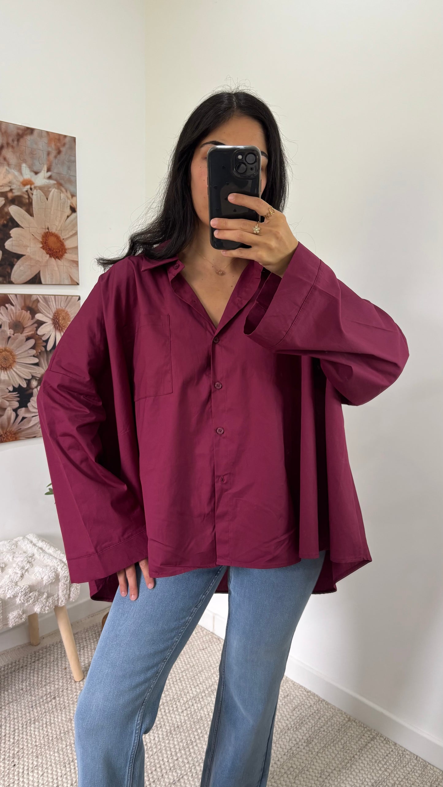 Chemise coton - Bordeaux