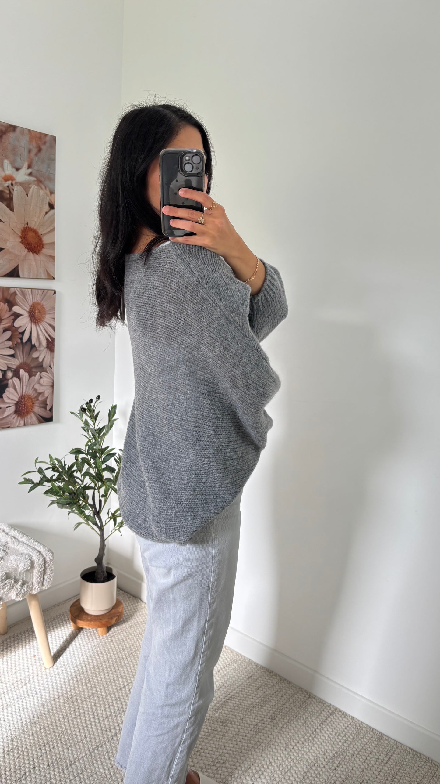 Pull croisé - Gris