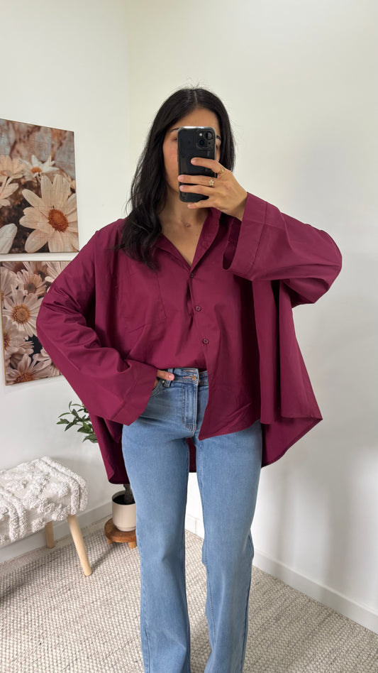 Chemise coton - Bordeaux
