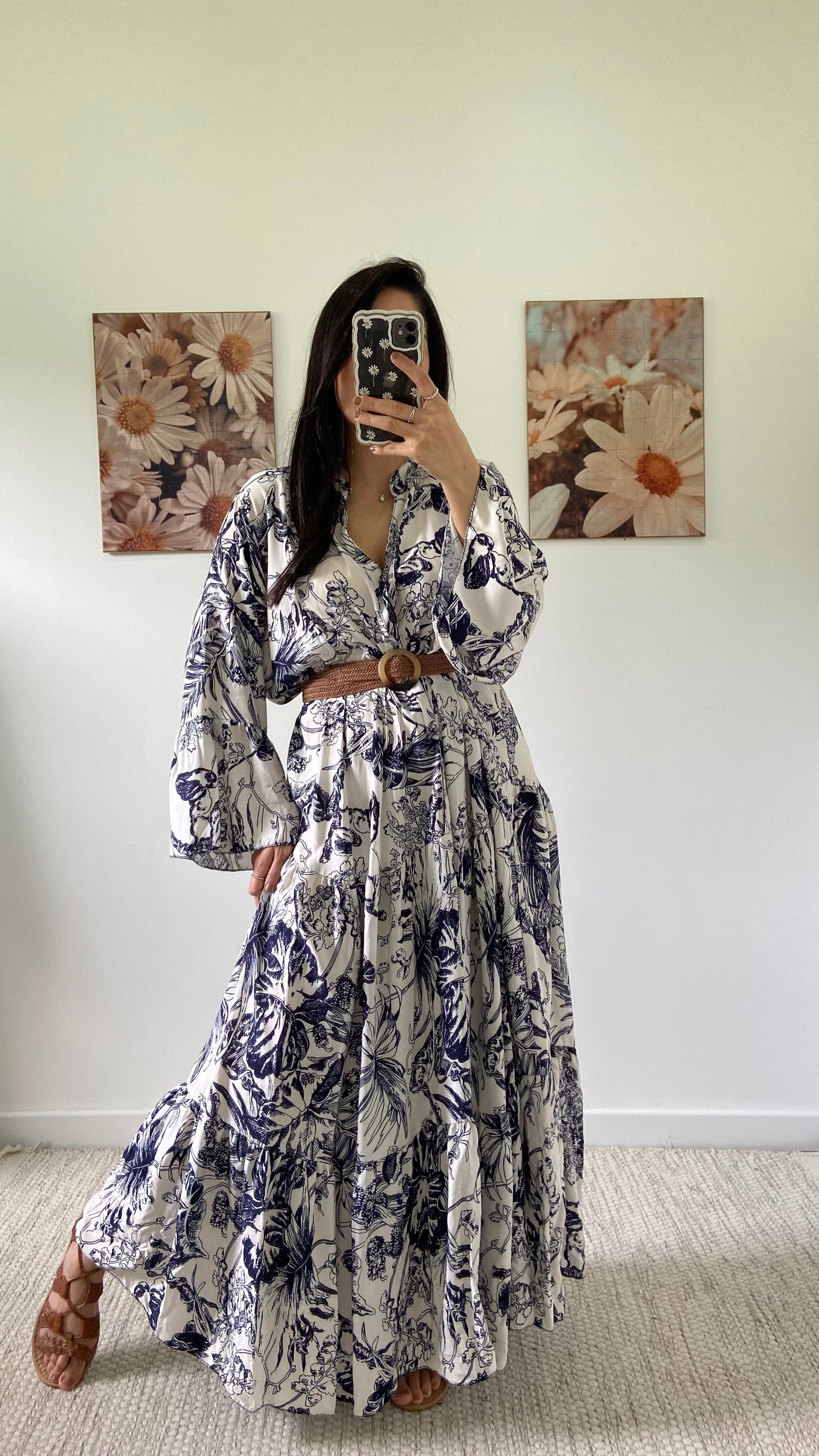 Robe fleurie bleu