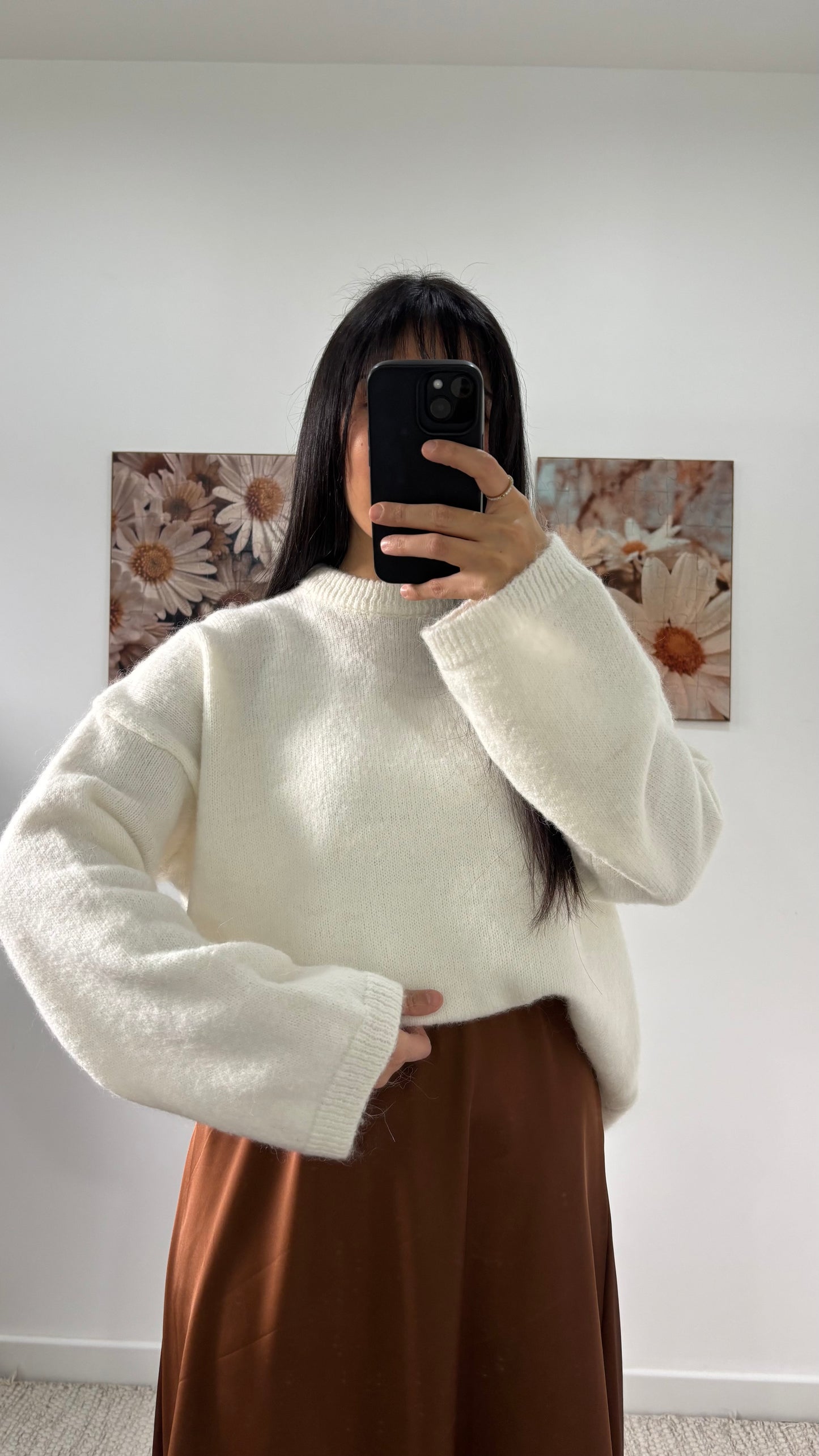 Pull maille blanc