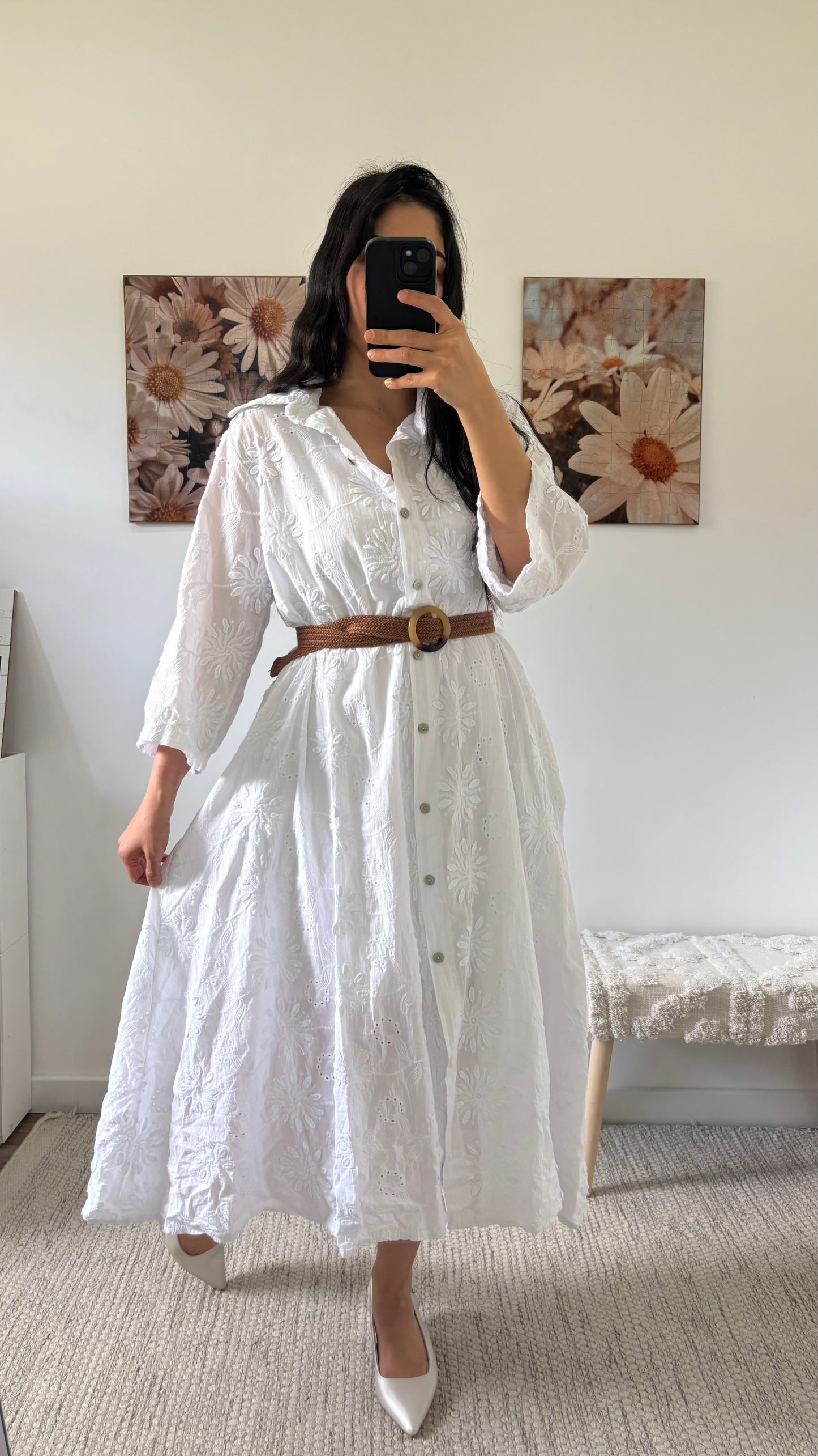 Robe ajourée blanche