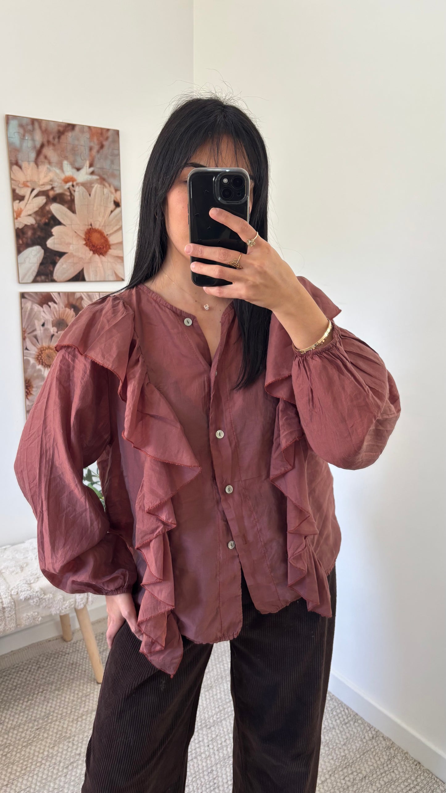 Chemise volantée - rouille