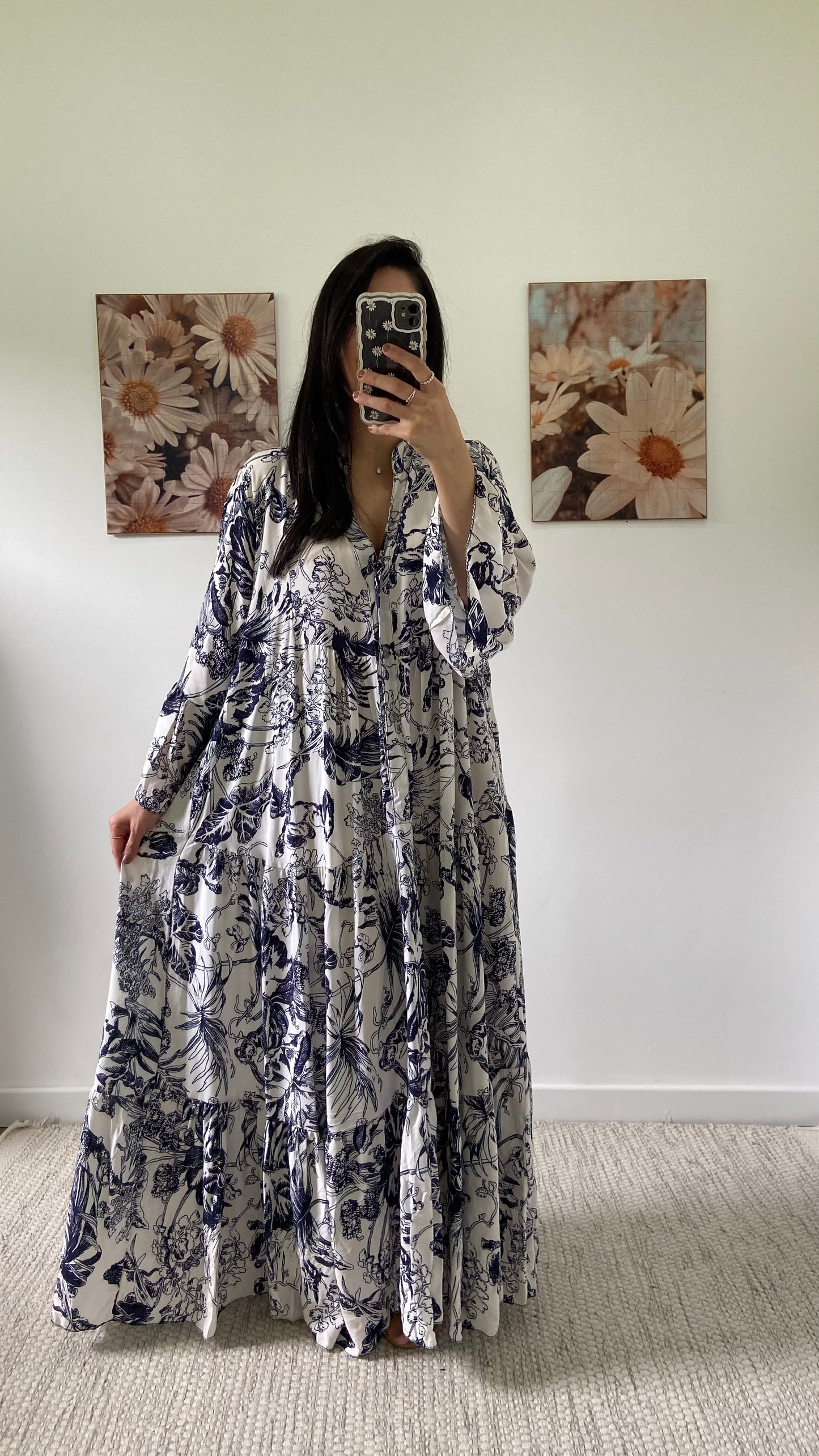 Robe fleurie bleu