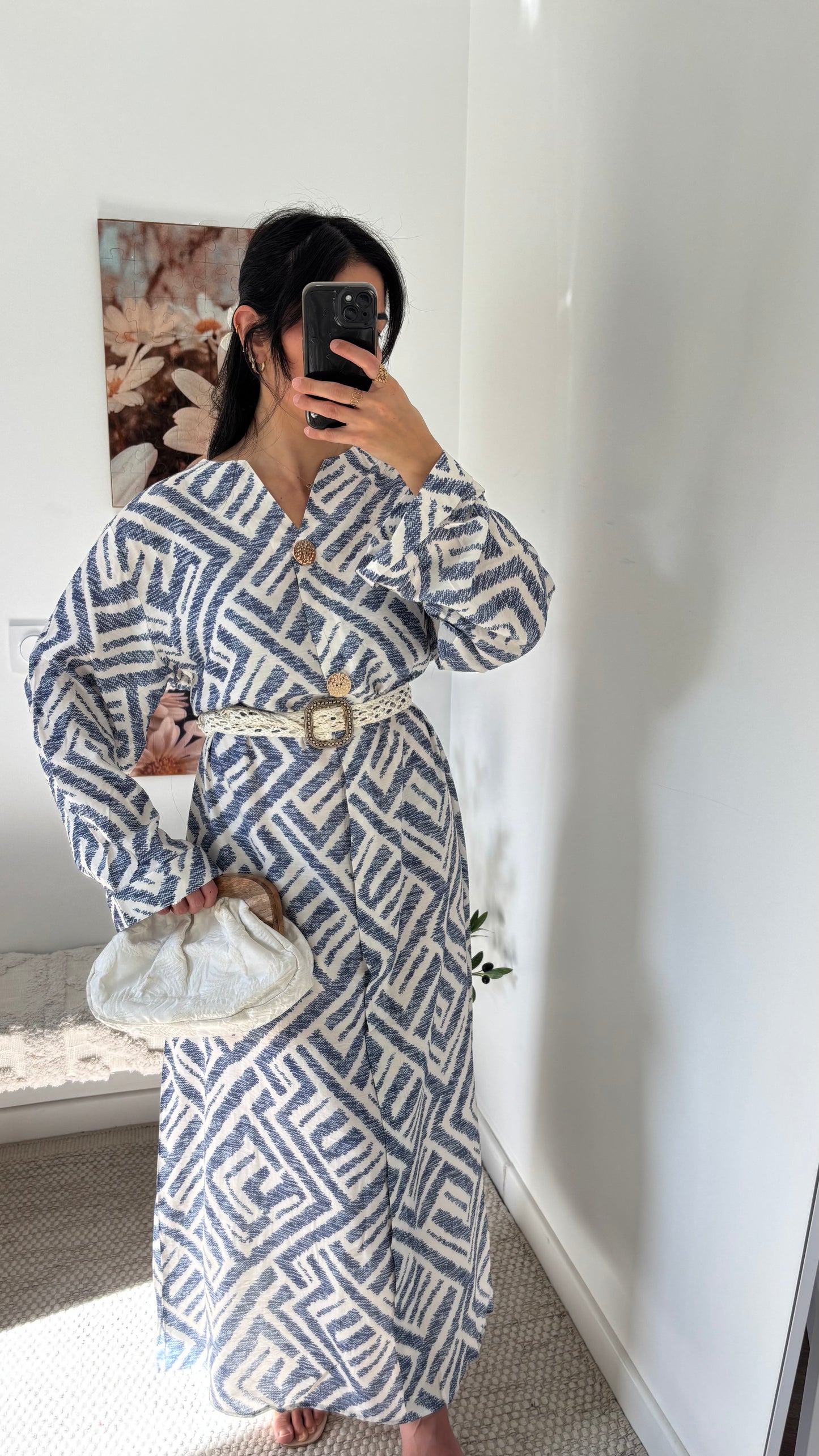 Robe motif bleu