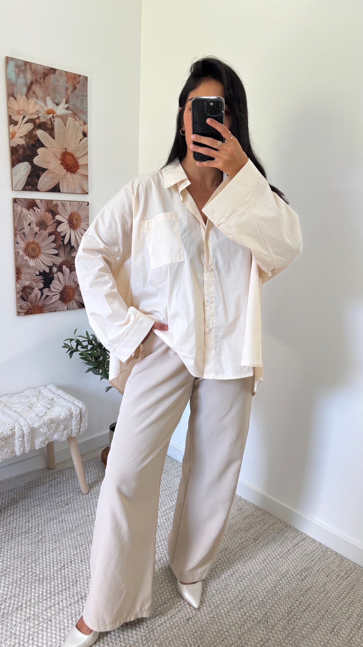 Chemise coton - Beige