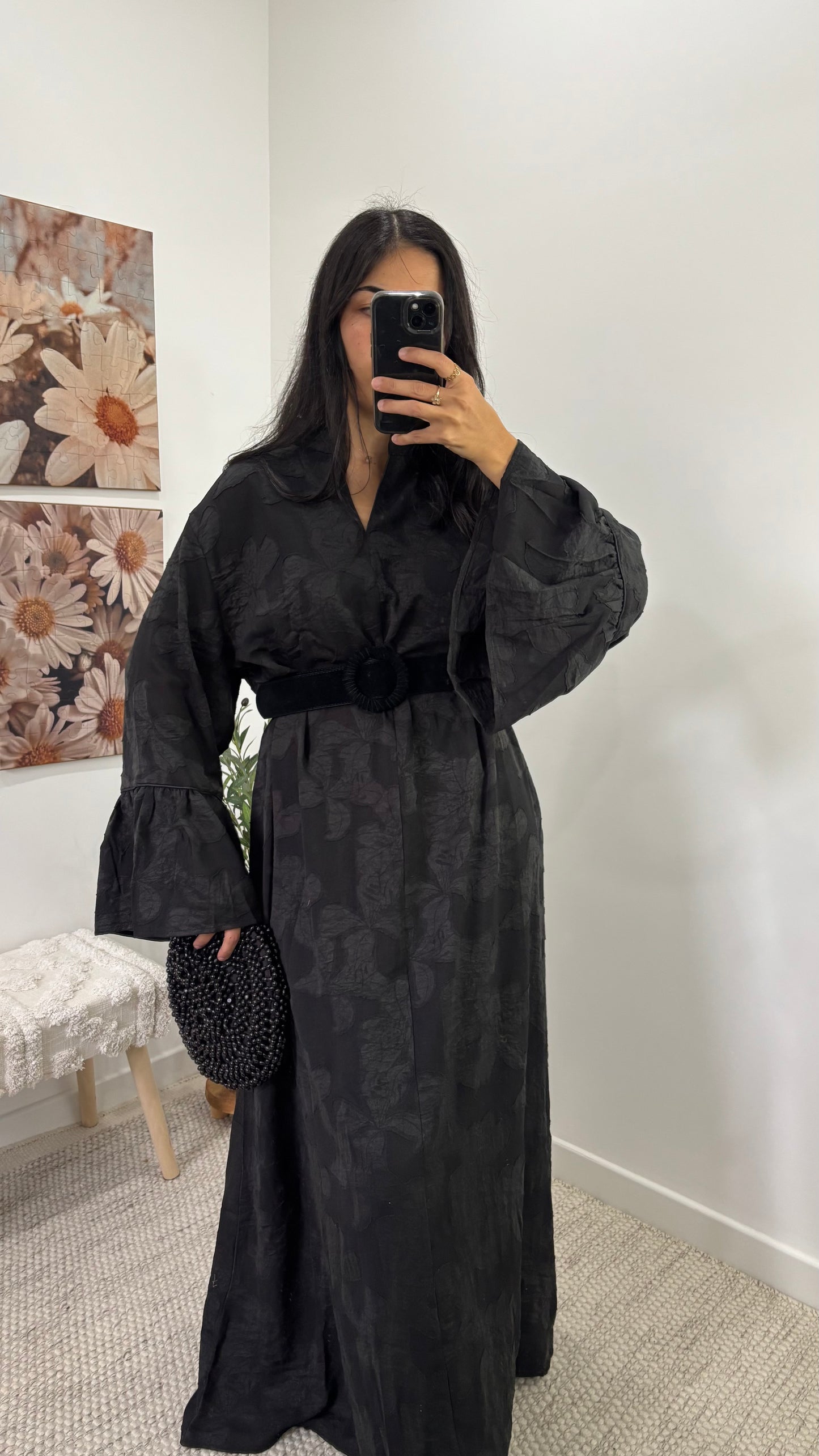 Robe fleurie - Noir