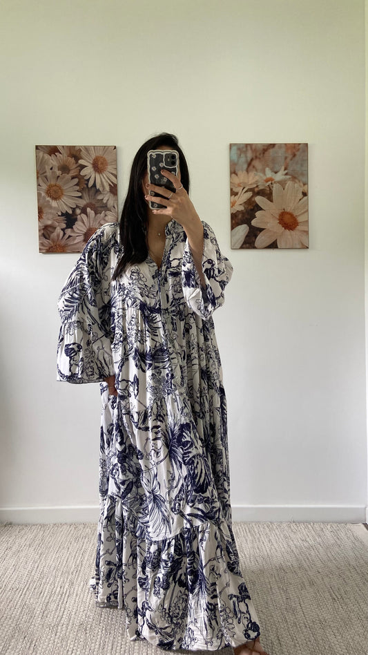 Robe fleurie bleu