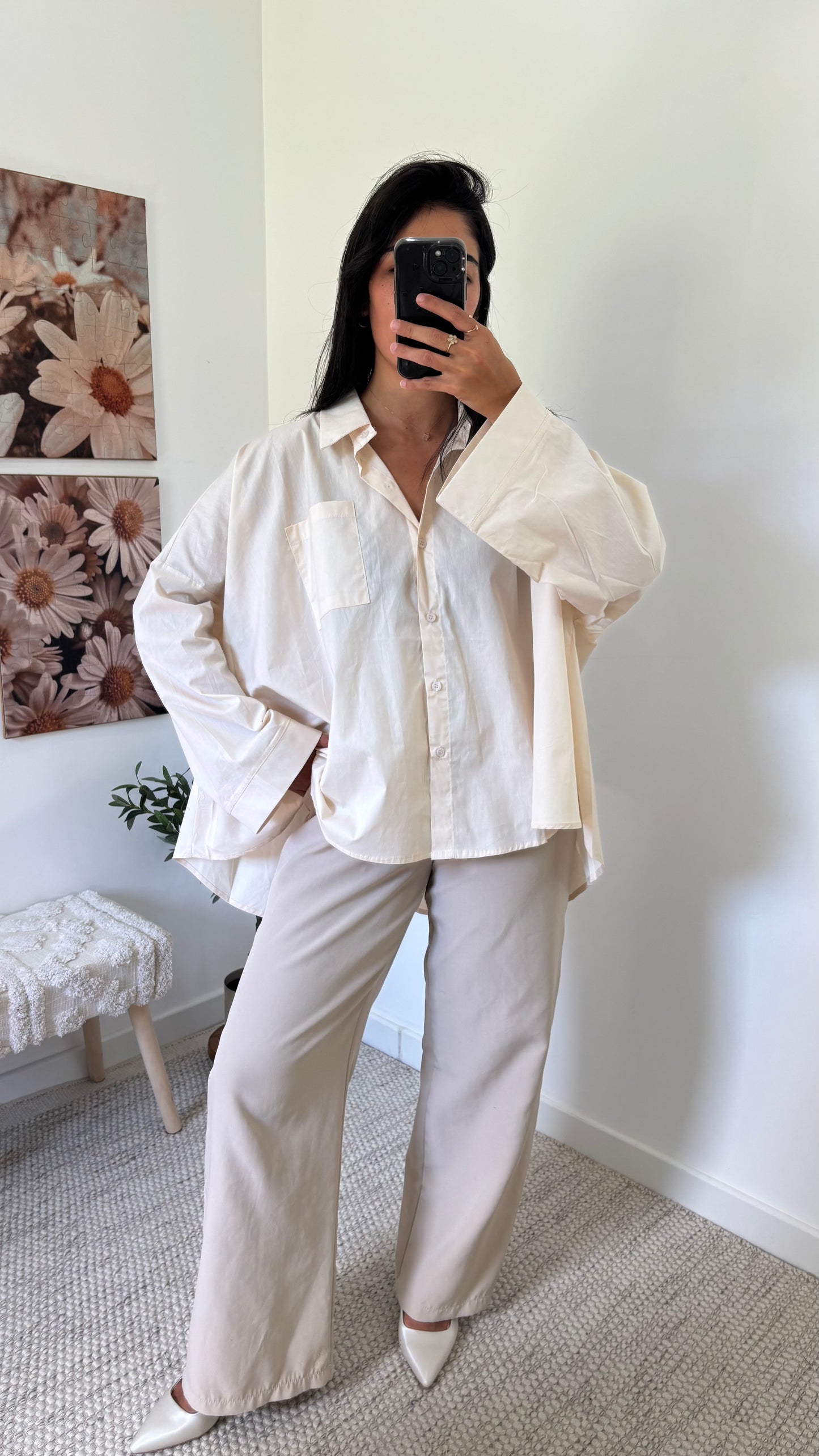 Chemise coton - Beige