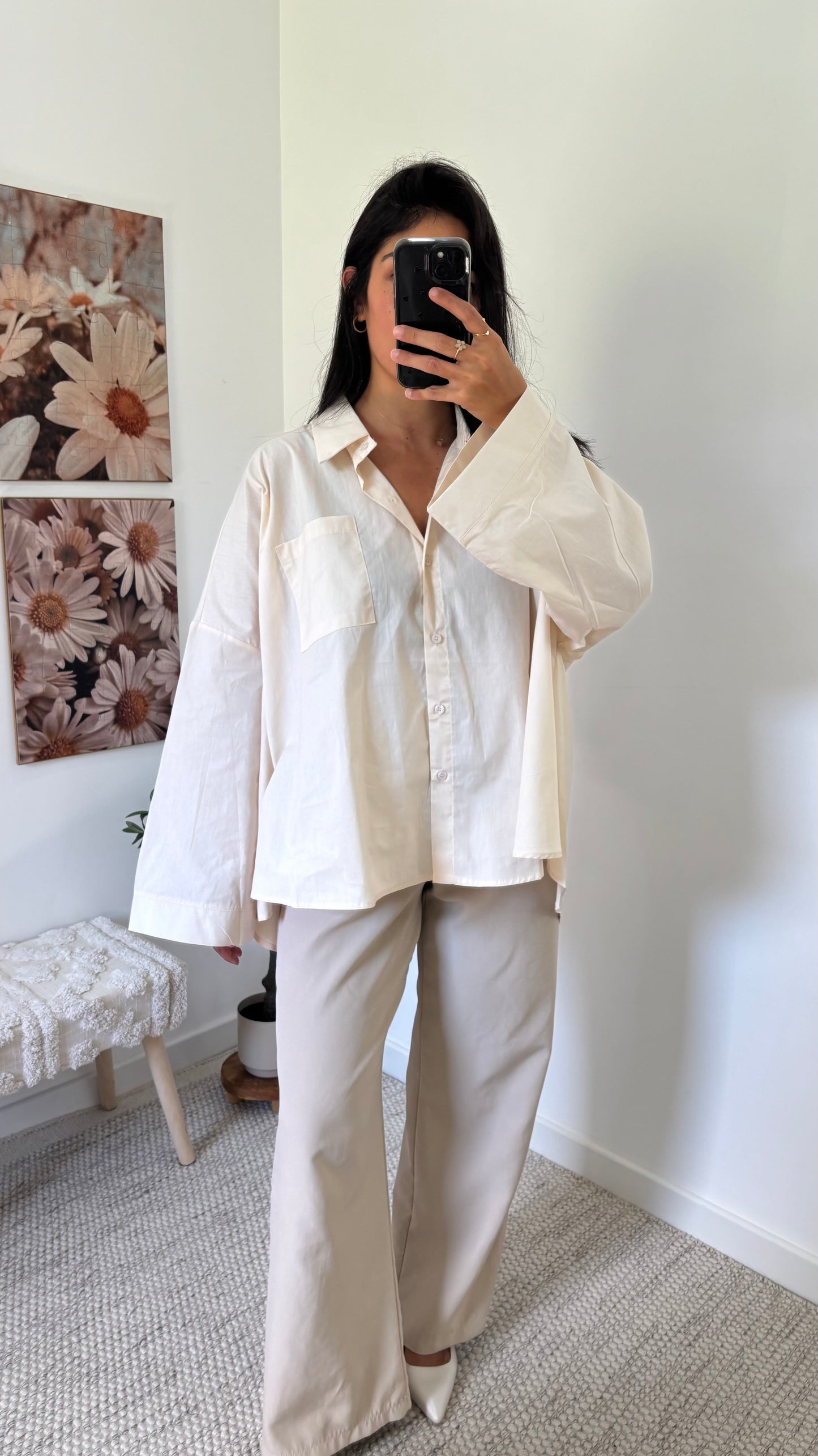 Chemise coton - Beige