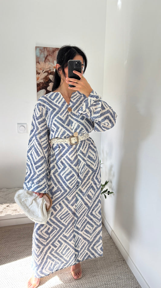 Robe motif bleu