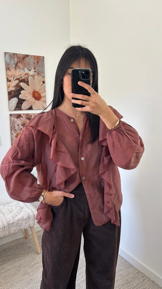 Chemise volantée - rouille