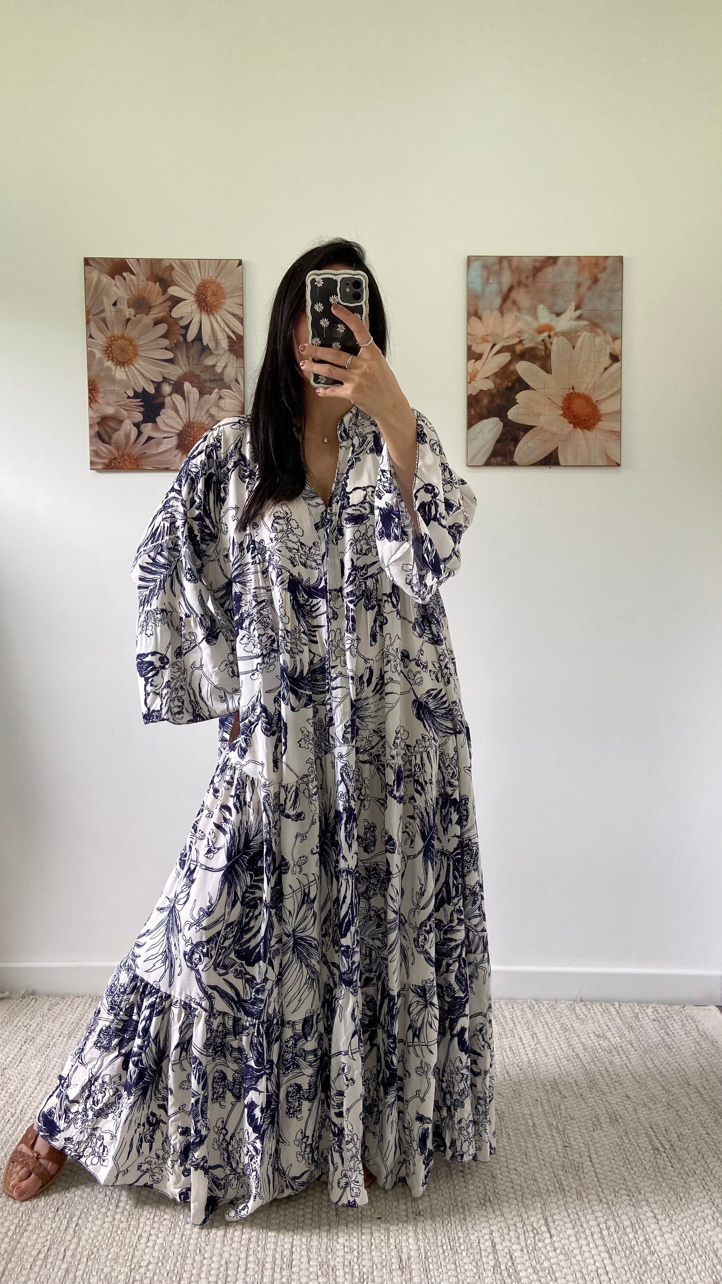 Robe fleurie bleu