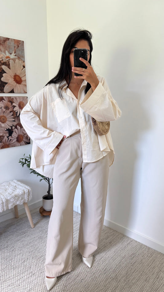 Chemise coton - Beige