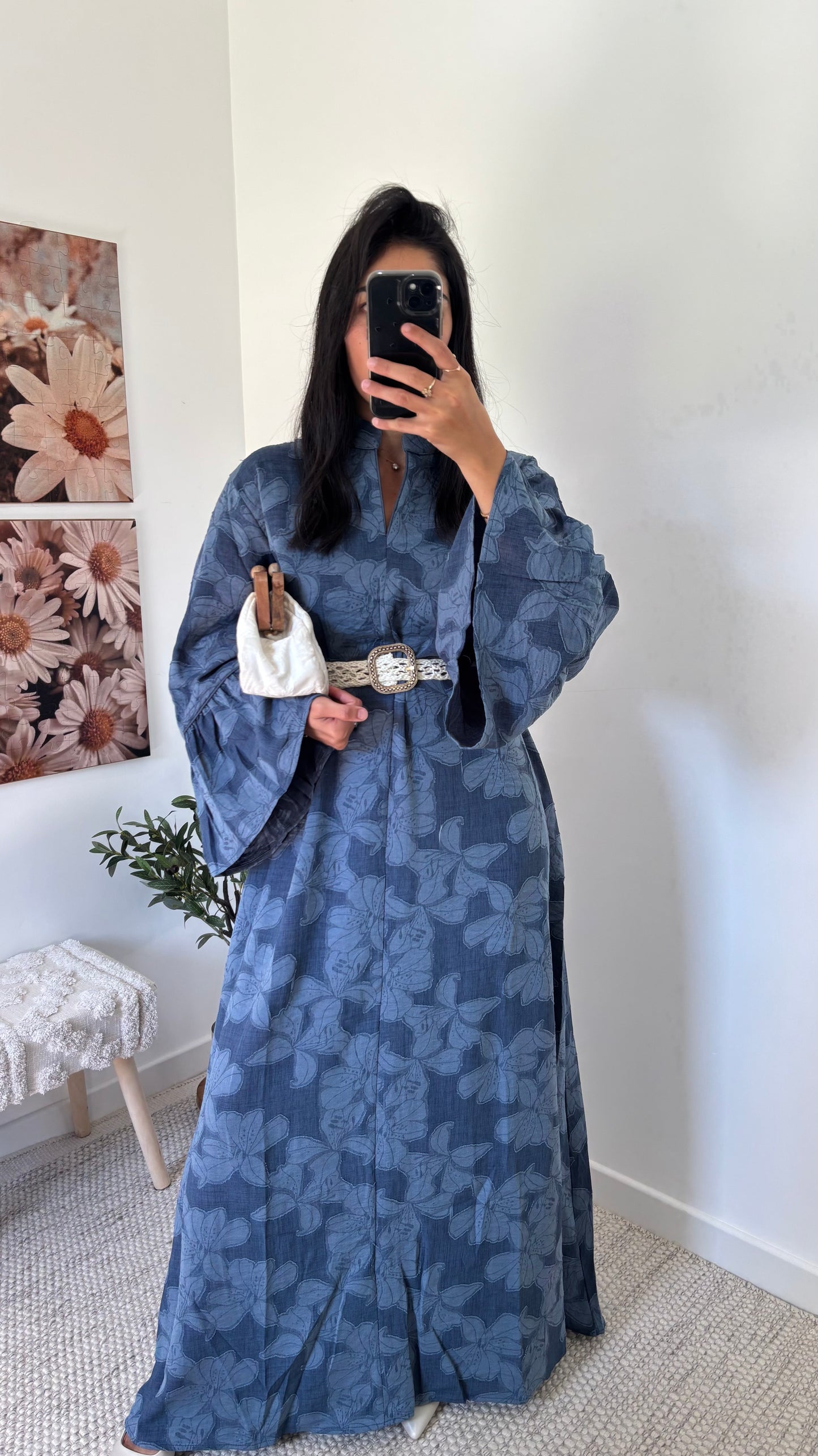 Robe fleurie - Bleu