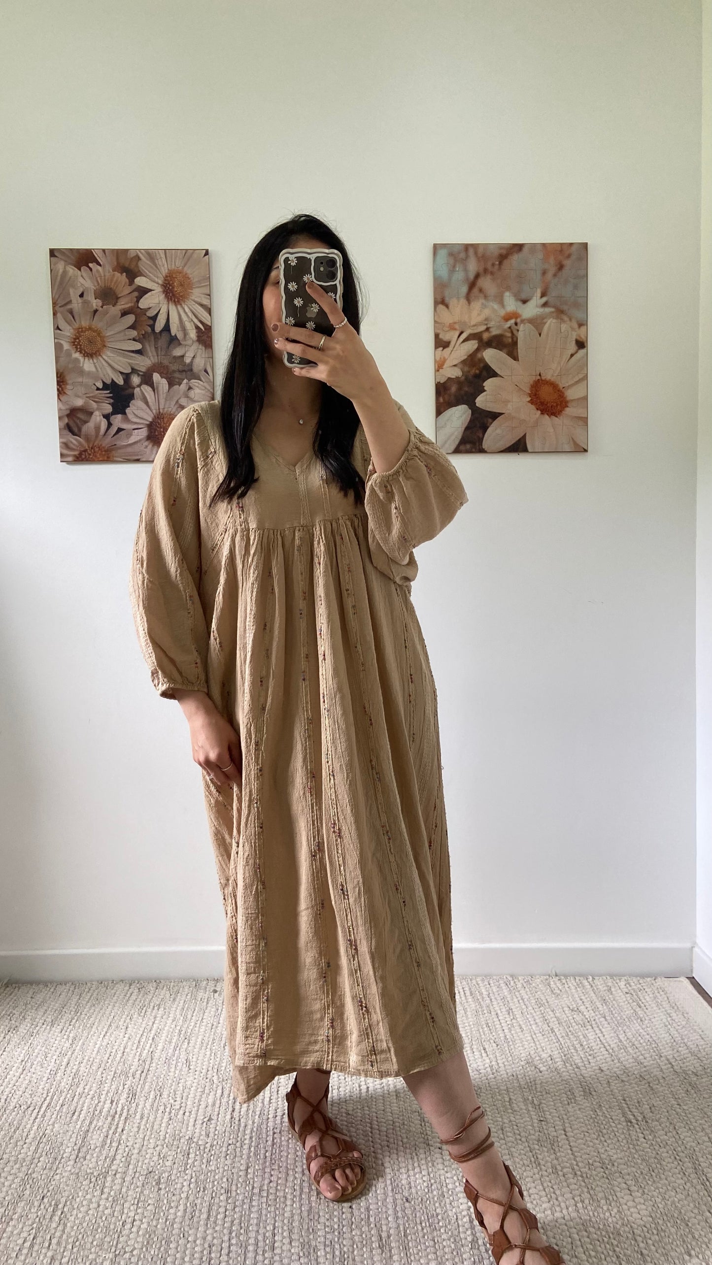 Robe midi camel