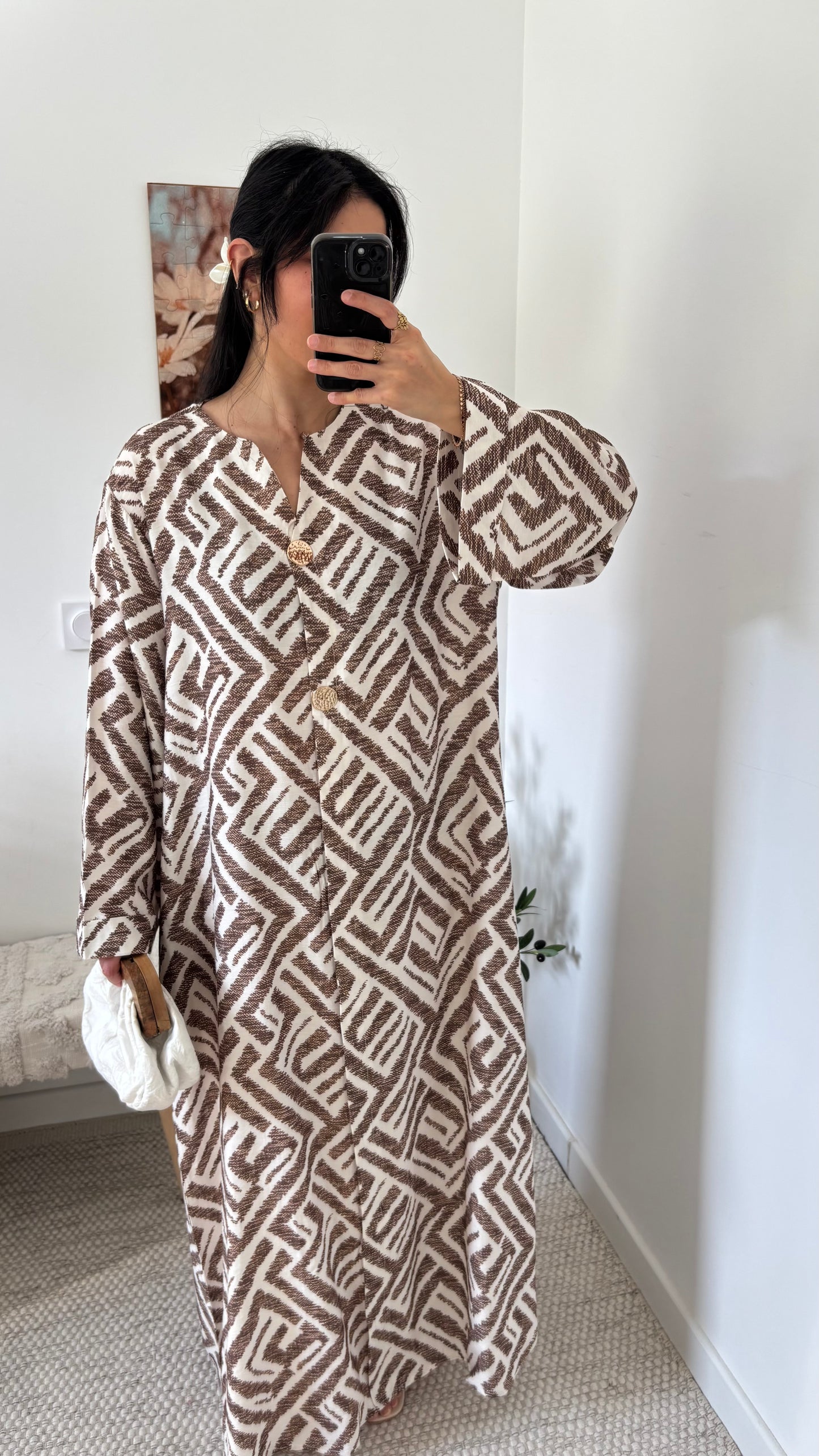 Robe motif marron
