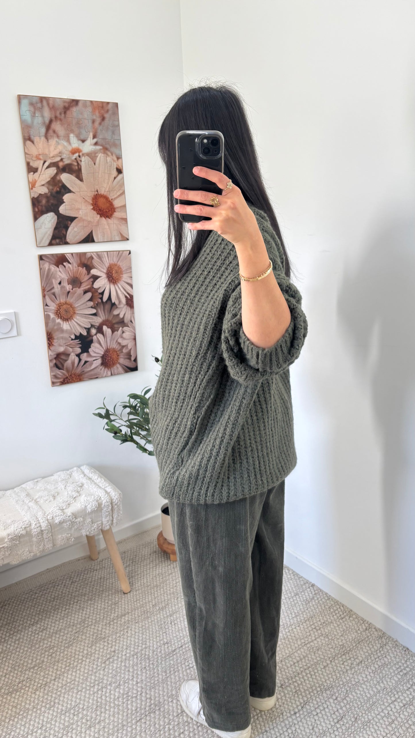 Pantalon velours - kaki