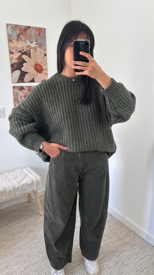 Pantalon velours - kaki