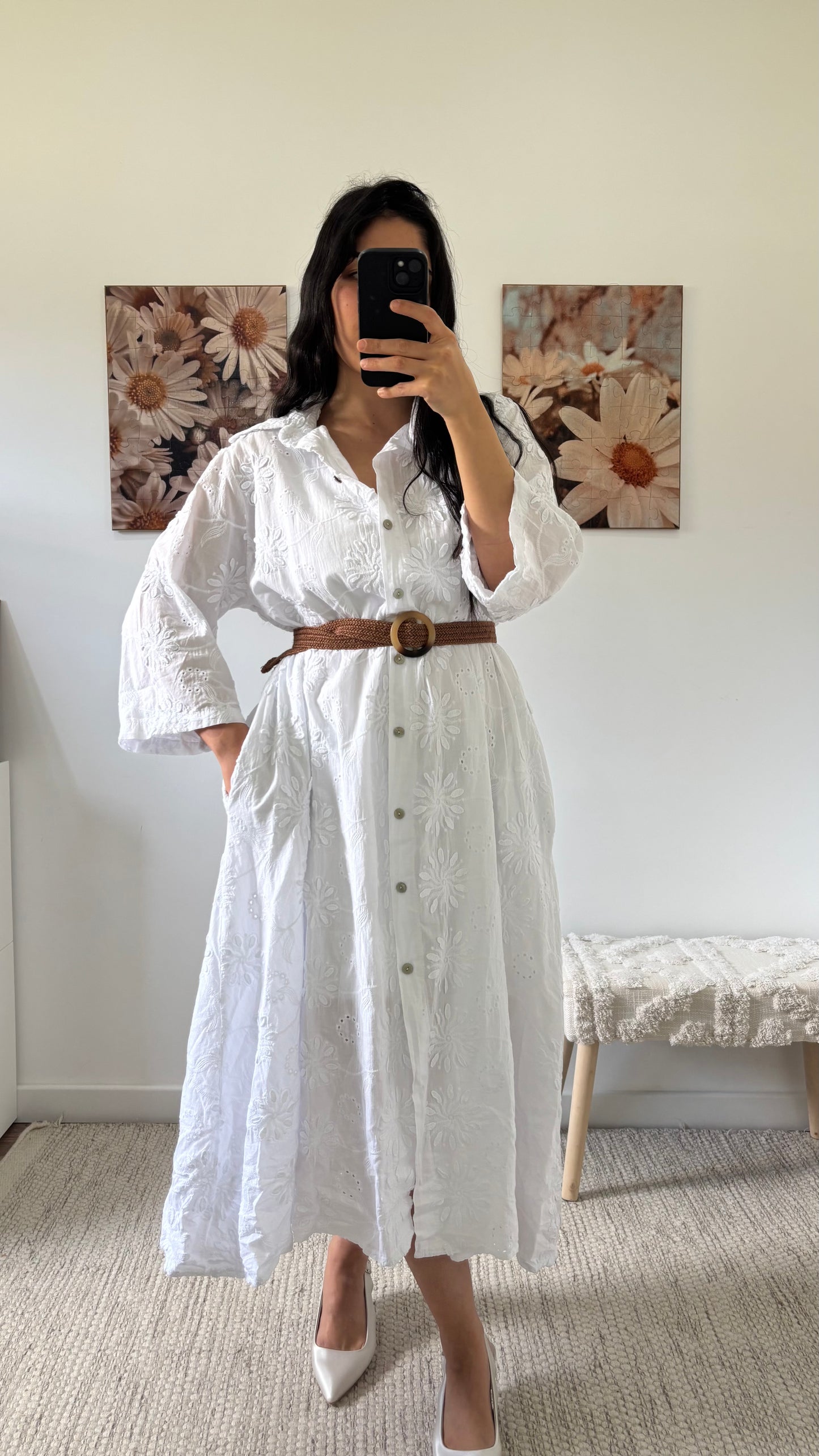 Robe ajourée blanche