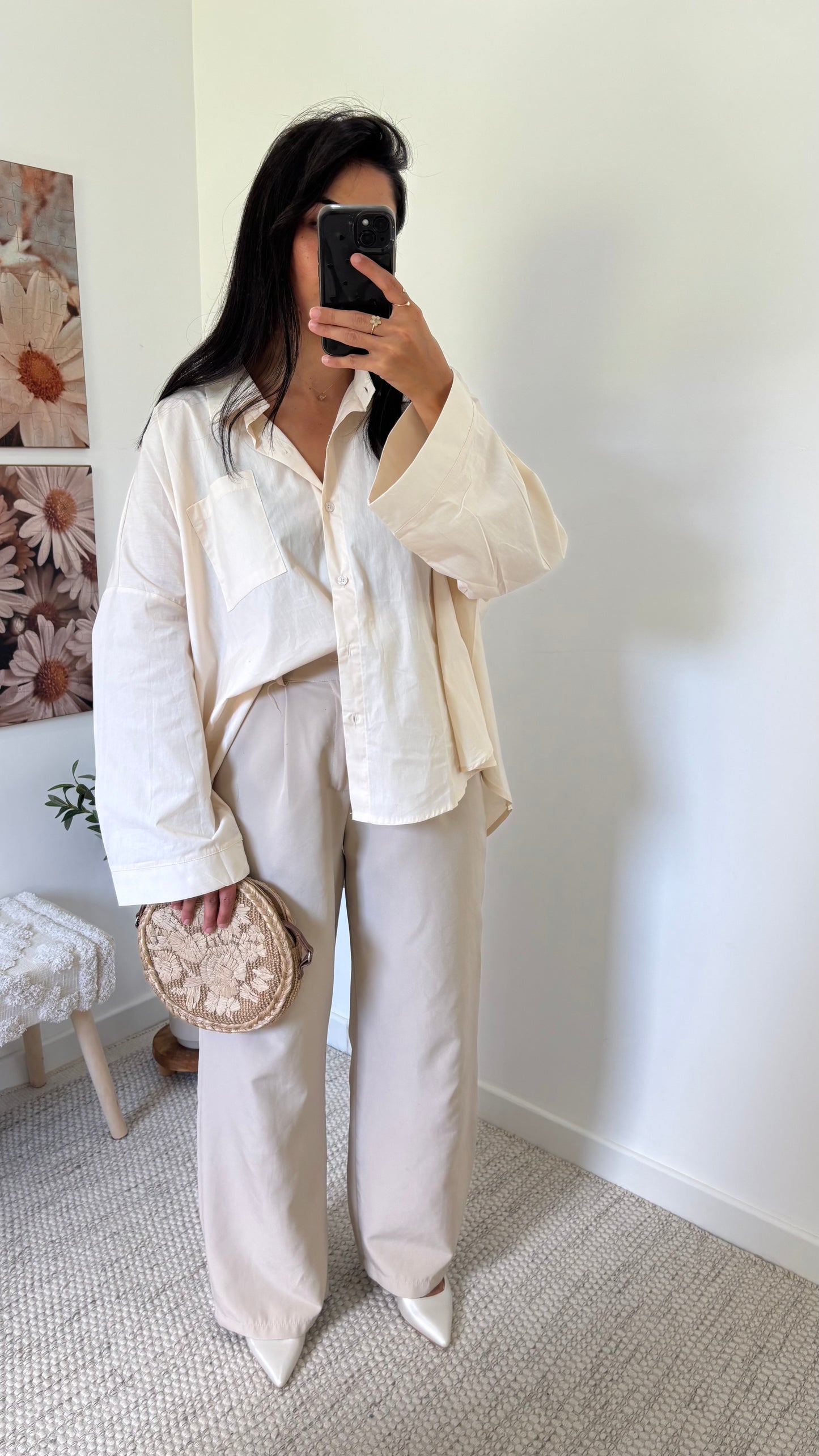 Chemise coton - Beige