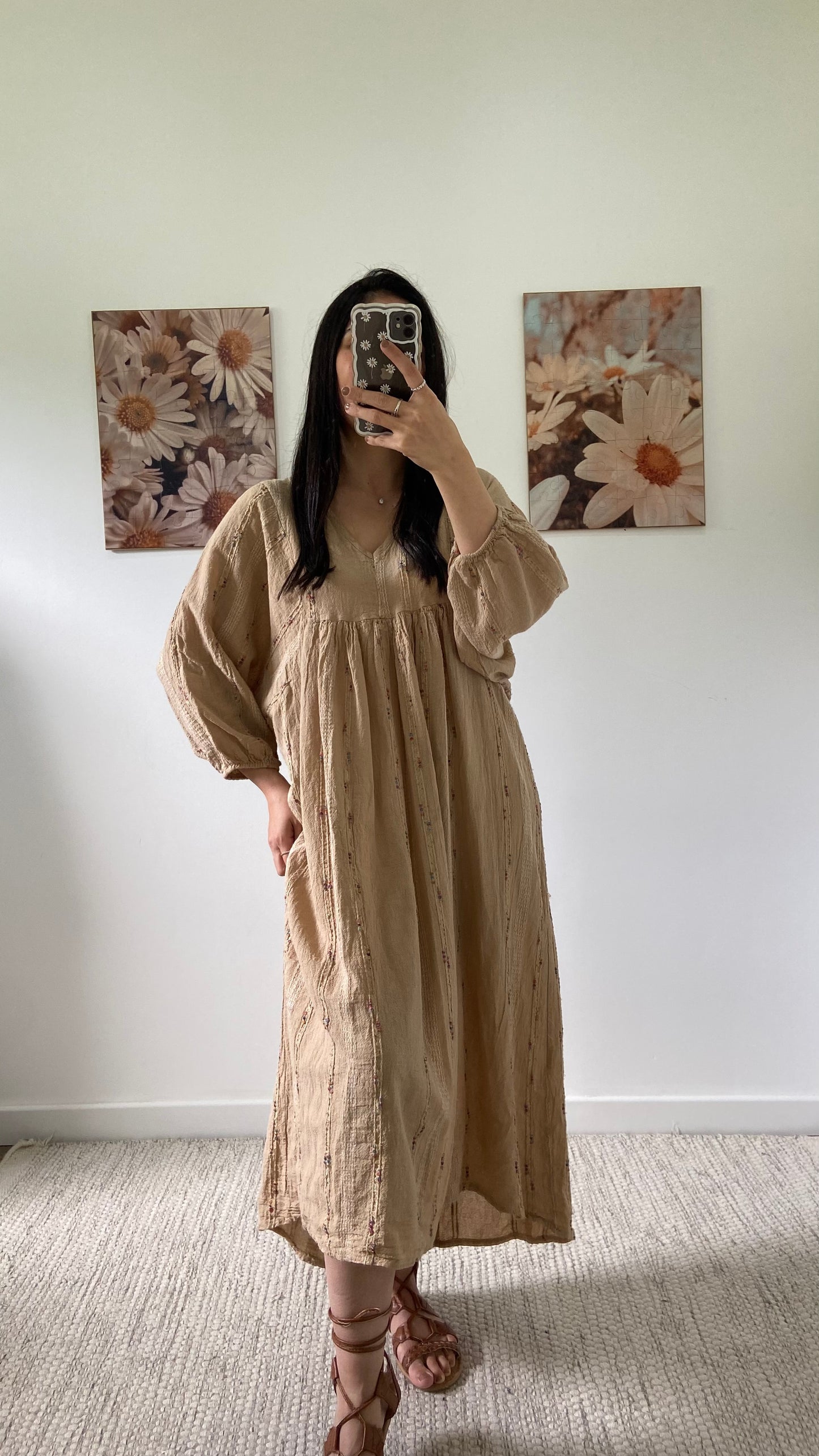 Robe midi camel