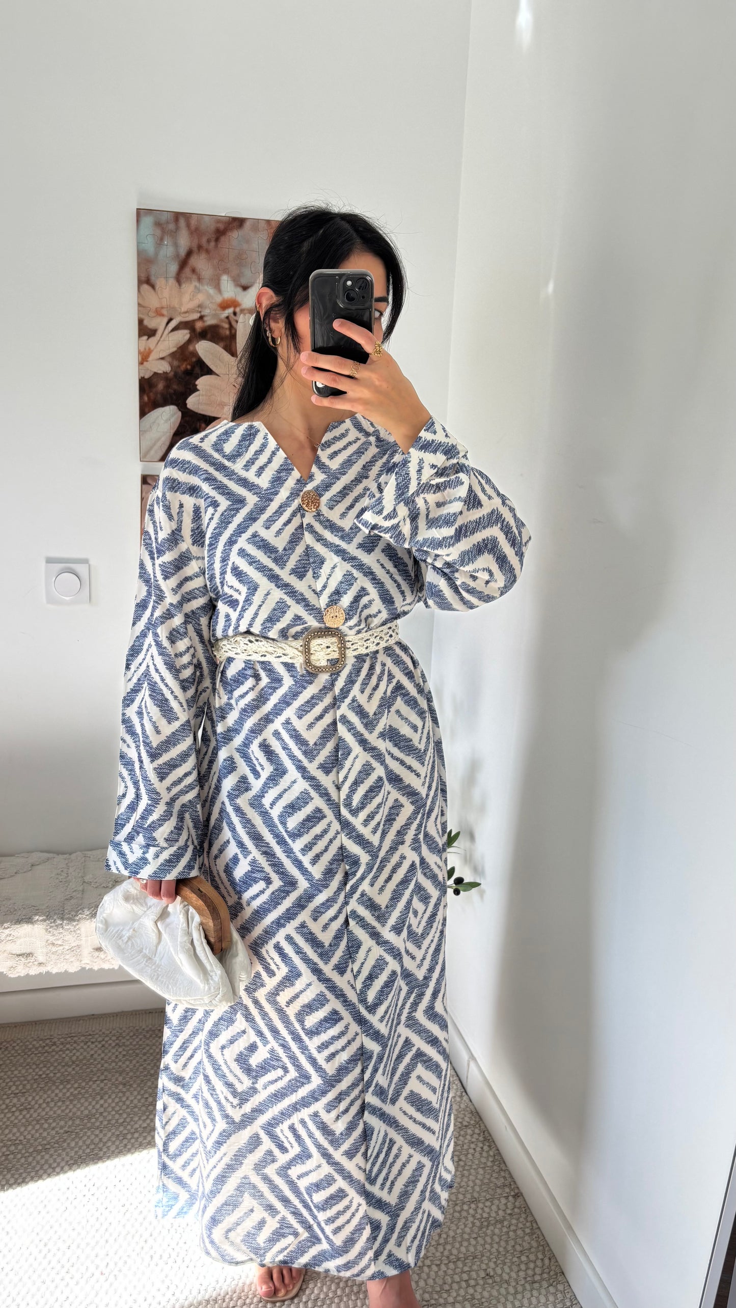 Robe motif bleu