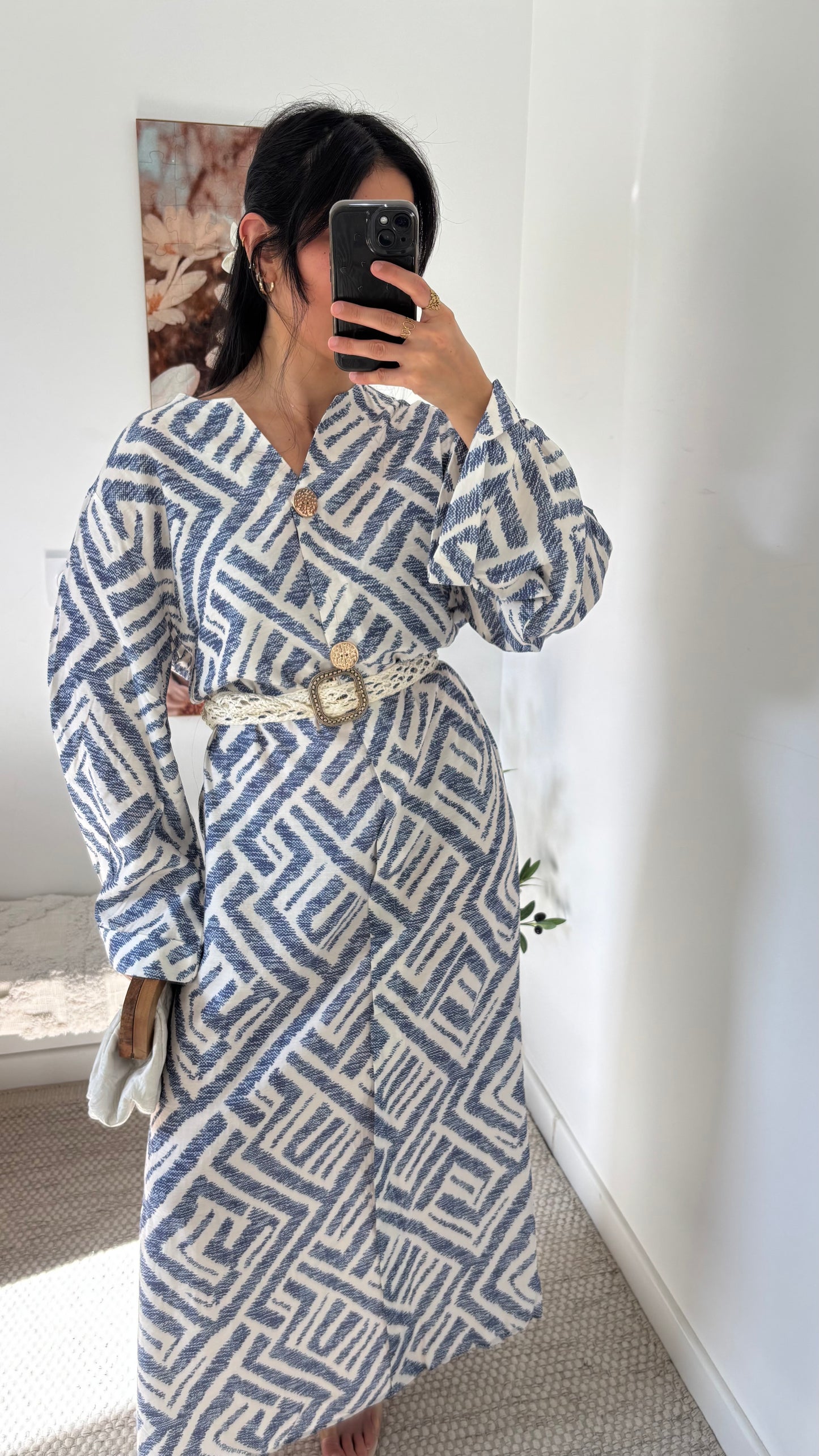 Robe motif bleu