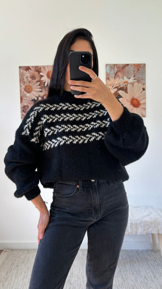 Pull maille noir