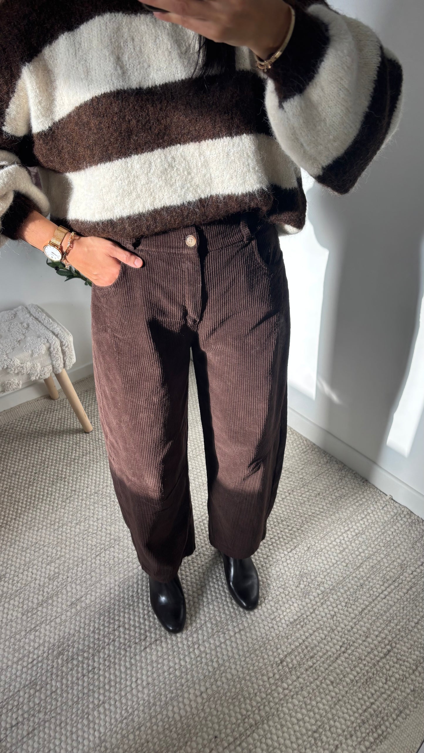Pantalon velours - chocolat