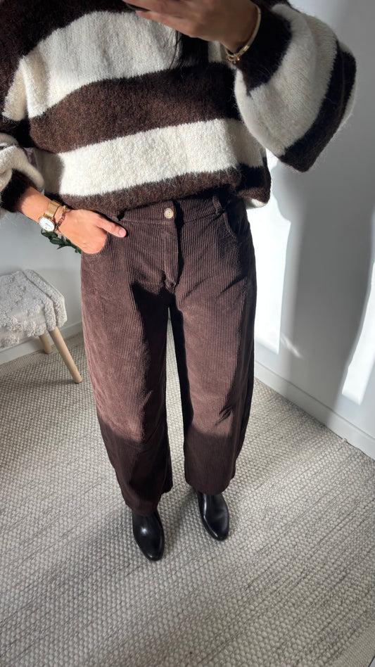 Pantalon velours - chocolat