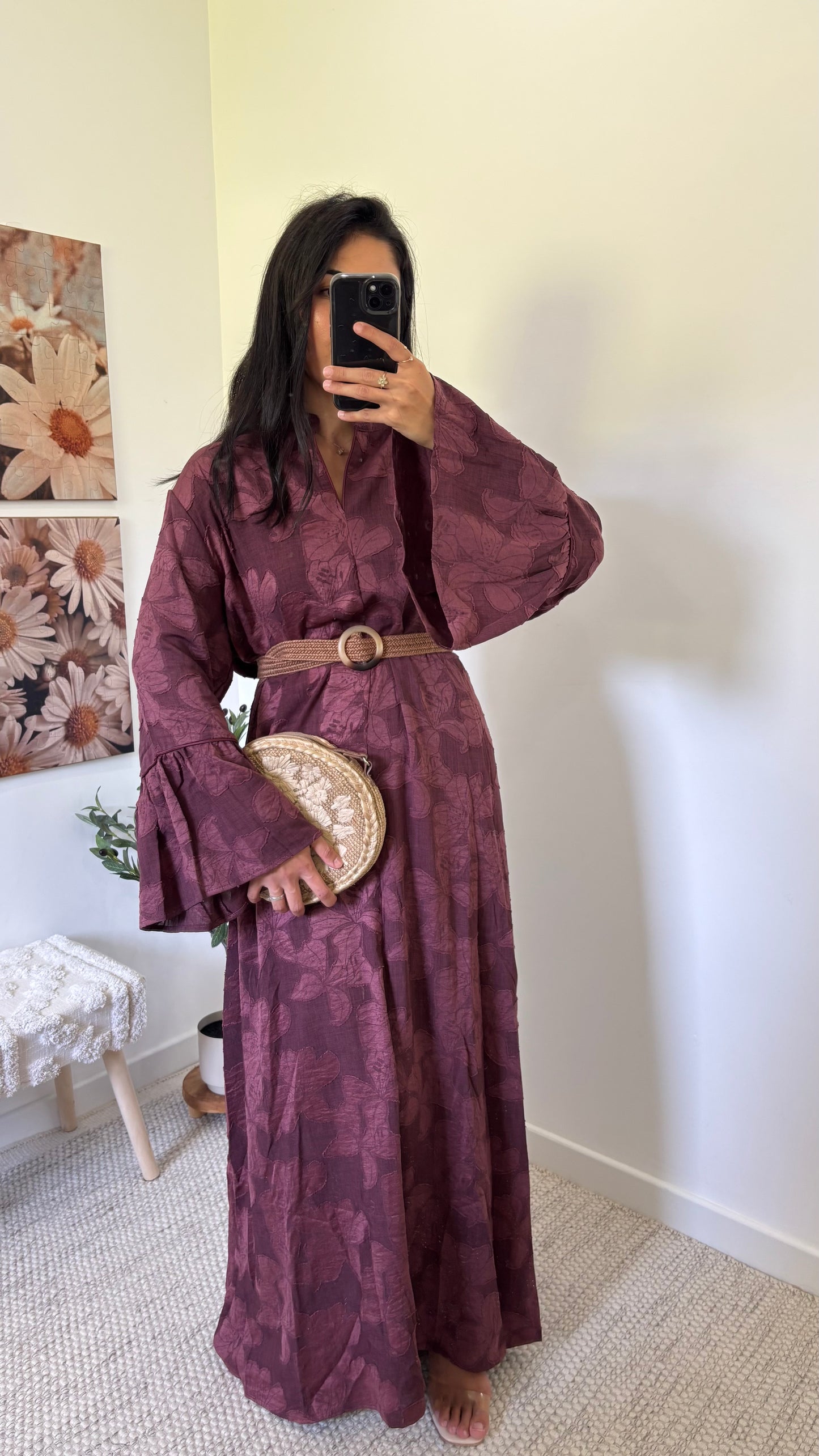 Robe fleurie - Prune