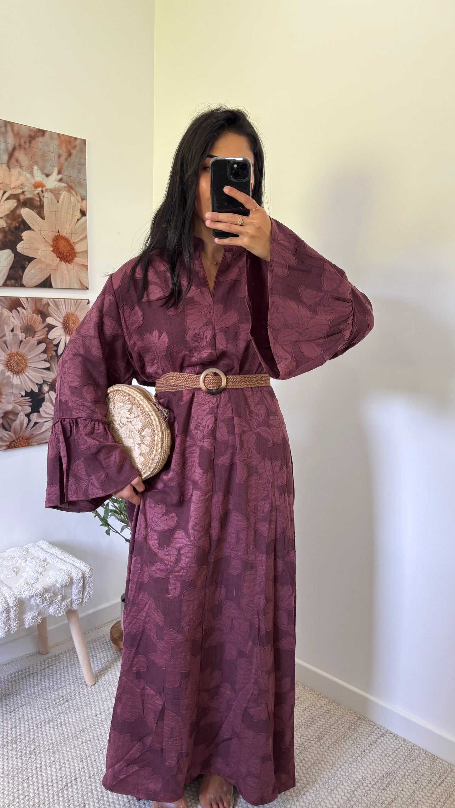 Robe fleurie - Prune