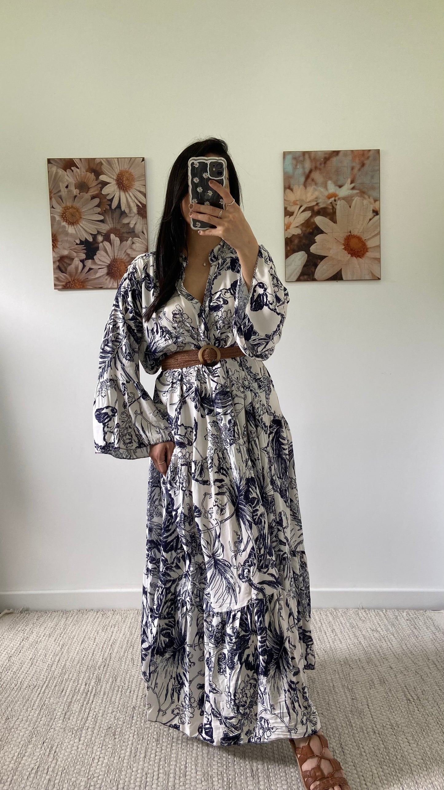 Robe fleurie bleu