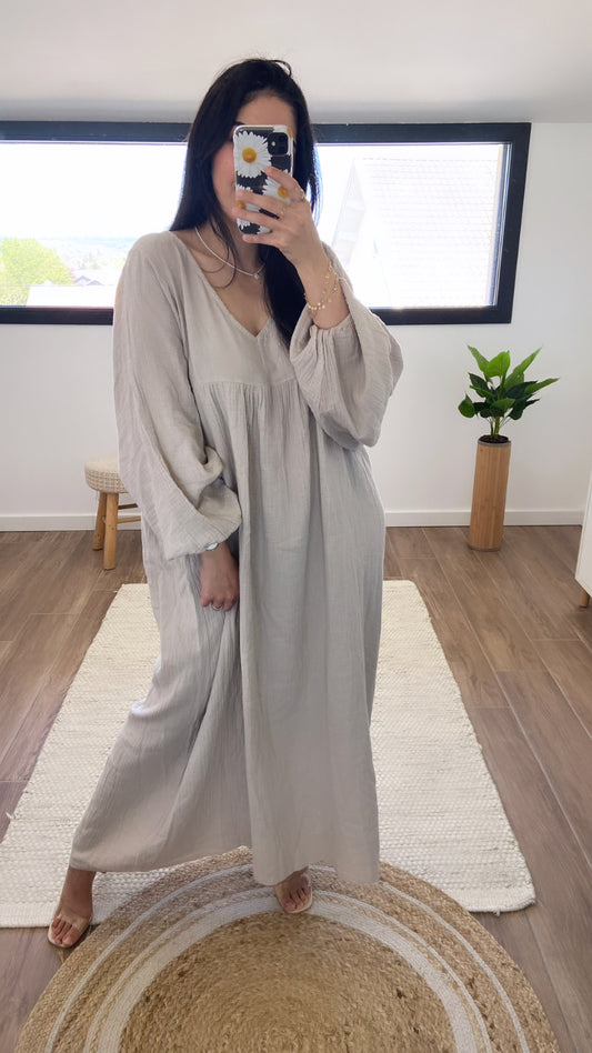 Robe gaze beige